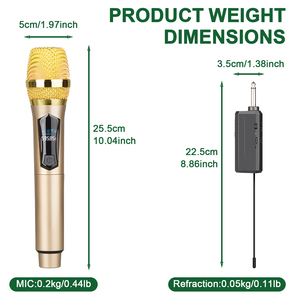 Sistema de Micrófono Inalámbrico Profesional W102 de 2 Canales, Micrófono de Mano con Cancelación de Ruido, de Metal y Plástico, para Conferencias, Fiestas, Karaoke - Product Image 2
