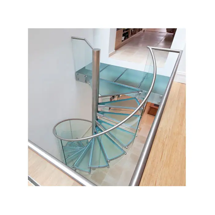 Vidrio templado flotante moderno de alta calidad/escalones de escalera de madera y barandilla Handtail escalera de vidrio templado