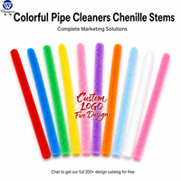 Bâtonnets de chenille colorés pour loisirs créatifs, fournitures d'art DIY, 100 pièces couleurs assorties, jouet éducatif créatif pour enfants, OEM