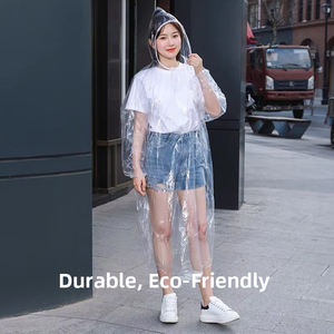 Fabrika Fiyatı Özelleştirilebilir Açık Hava Seyahat Su Geçirmez Tek Kullanımlık Nefes Alabilen Yumuşak Yetişkin Promosyon Acil Durum Yağmurluğu - Product Image 3