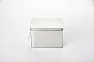 Square Compact Silver <b>Storage</b> <b>Small</b> Silver Gift Tin <b>Box</b> With Card Holder Re 180X146X125 - Product Image 2