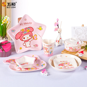 My Melody Children's Divided Plate Food Grade Bpa Free Rectangle Cartoon Design For Kids Dining - Product Image 2