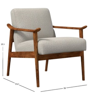 <span class=keywords><strong>Fauteuil</strong></span> de salon moderne en bois de chêne massif de style nordique, <span class=keywords><strong>fauteuil</strong></span> de détente en bois - Product Image 1