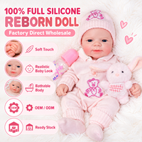 Boneka Bayi Reborn Silikon 100% Ukuran 12-18 Inch, Realistis Seperti Bayi Baru Lahir, Grosir Pabrik OEM ODM ASTM CPC CE