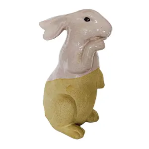 도자기 토끼 인형; 세라믹 토끼 인형 판매; 두 톤 유약 서 토끼 입상