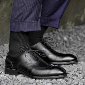 Zapatos de cuero con punta cuadrada de estilo informal de negocios de calidad japonesa, cierre con cordones, patrón sólido de madera de imitación para servicio público - Product Image 6