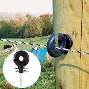 Aislador de anillo de valla eléctrica de plástico negro de material PP para poste de madera - Product Image 6