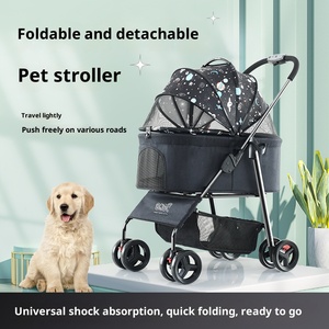 <span class=keywords><strong>Panier</strong></span> de rangement grande capacité, poussette pliable légère à 4 roues <span class=keywords><strong>pour</strong></span> animaux de compagnie, réglable et imperméable <span class=keywords><strong>pour</strong></span> chats et chiens - Product Image 4