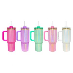 Gobelet doré 40 oz personnalisé, gravé, brillant, effet miroir, sublimation vierge, pailleté, en provenance de l'entrepôt chinois - Product Image 1