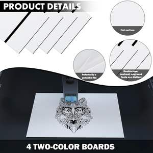 Feuille acrylique bicolore 8" x 12" 4 pièces - Blanc/Noir LONGER B0DP1YWYND 12,8 oz pour l'artisanat - Product Image 4