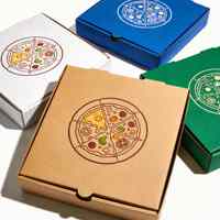 Boîte à pizza personnalisée carrée rectangulaire avec laminage brillant, boîtes rigides pour l'emballage alimentaire