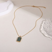 Collier pendentif en pierre naturelle en forme de larme en acier inoxydable plaqué or 18 carats PVD KITI Natural Beauty, bijoux imperméables pour femmes