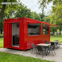 Stand entièrement équipé, design innovant, grande vitrine de vente, bar de conteneur de luxe avec cuisine