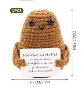 Best-Selling Hand-Knitted "Positive Energy Potato" Whimsical Themed Hanging Charm & Desktop Ornament - Product Image 4
