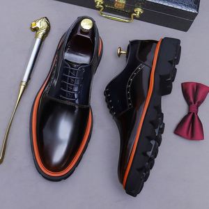 Chaussures habillées de luxe originales pour hommes en cuir véritable, pour mariage, bureau, soirée, avec semelle intérieure amovible, respirantes et confortables, bout carré - Product Image 2