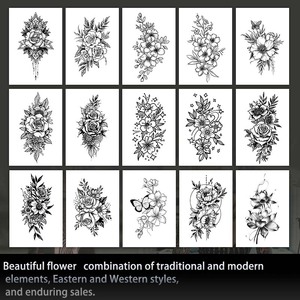 <span class=keywords><strong>Tatouage</strong></span> temporaire à l'encre de <span class=keywords><strong>style</strong></span> aquarelle, <span class=keywords><strong>tatouage</strong></span> semi-permanent imperméable, dure 2 semaines, <span class=keywords><strong>tatouage</strong></span> à base de plantes pour le <span class=keywords><strong>bras</strong></span> - Product Image 3