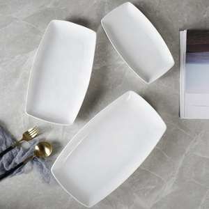 Đồ Dùng Nhà Hàng Khách Sạn Khác Tùy Chỉnh Đĩa Sứ Platos Dùng Bữa Tối Màu Trắng Hình Chữ Nhật <span class=keywords><strong>9.5</strong></span> Inch - Product Image 2