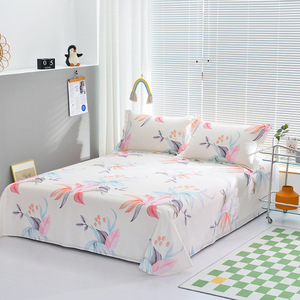 Usine en gros 1.2 étudiant dortoir personne simple Double pur monobloc literie coton drap <span class=keywords><strong>de</strong></span> lit - Product Image 6