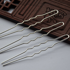 Copper U-Shaped Wave Hair <b>Clip</b> 1.5*95MM Gold <b>Silver</b> Plated Hairpin For Updo DIY Jewelry Accessories - Product Image 3