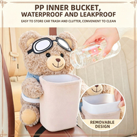 Poubelle de voiture, boîte à mouchoirs 2-en-1, adorable petit ours créatif, boîte d'accoudoir de voiture, bac de rangement, sac poubelle pour voiture