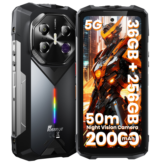 Fossibot F113 12GB+256GB 20000mAh Battery 50MP Camera IP68 Waterproof NFC Network 5G Rugged Phone for Outdoor Hiking Use