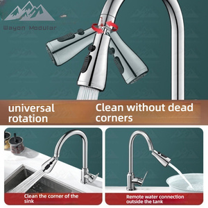 Robinet de cuisine tout en cuivre Wayon Tête d'eau froide et chaude à double fonction avec jet anti-éclaboussures et capacité de rotation à 360 degrés - Product Image 3