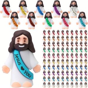 Petites figurines originales « Love You » en caoutchouc, jouets de Jésus pour les jeux de cache-cache, cadeaux religieux pour les fêtes, école du dimanche - Product Image 1