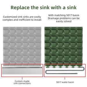 Juego completo de macetas de plástico de pared de jardín vertical de autorriego Naturix para un <span class=keywords><strong>metro</strong></span> cuadrado para uso doméstico al aire libre o centro comercial - Product Image 5