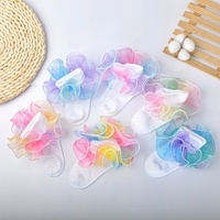 Usine En Gros Gradient Coloré Enfants Filles Dentelle Chaussettes Confortable Doux Bébé À Volants Chaussettes Coton Enfants Chaussettes