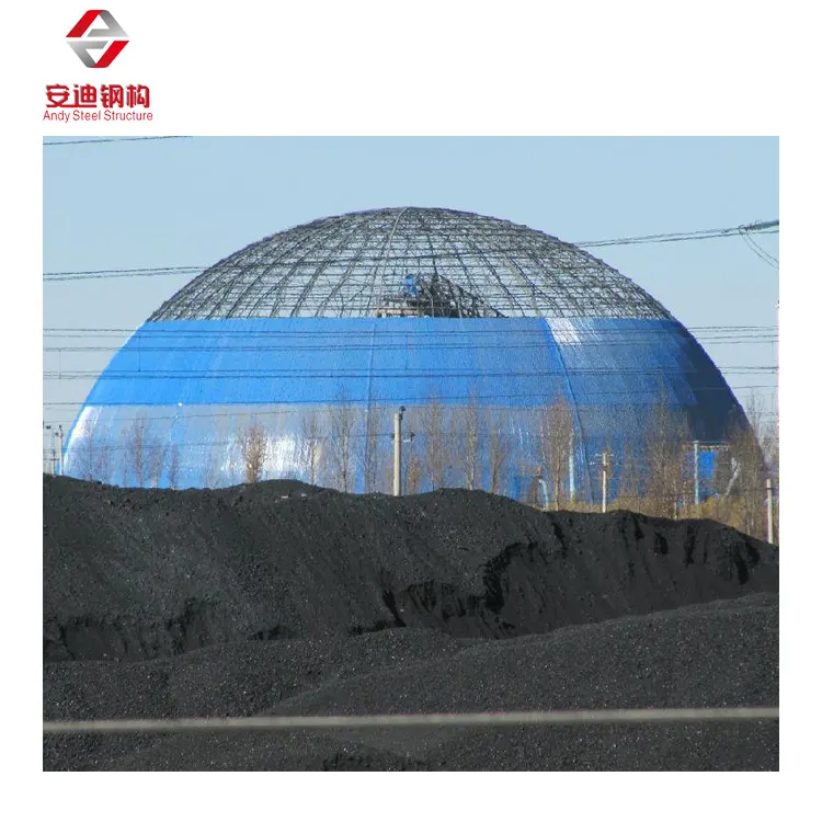 Arch space frame Bolted Ball Node System Steel Structure Space Frame Dome Shed Dry Coal Storage shed