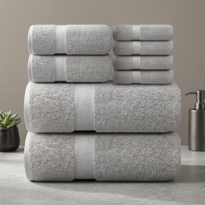 Ensemble de serviettes de bain en coton ORCHID de luxe, couleur unie, douces, absorbantes, respectueuses de la peau, bio, pour usage hôtelier, rectangulaires, tissées, pour adultes - Product Image 3