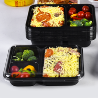 CPET recyclé ovable 2 compartiments scellant emballage alimentaire jetable compagnie aérienne conteneur CPET avec film anti-buée