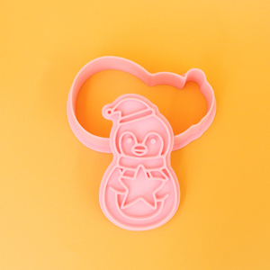 Christmas <strong>Penguin</strong> 3D Cartoon Cookie Cutters Eco-Friendly Plastic DIY Clay Printed <strong>Biscuits</strong> for Party - Product Image 3