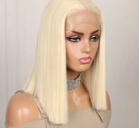 Perruque courte sans colle en cheveux humains Remy brésiliens blonds 13*4 13*6 HD pour Lace Front, Grade 12A, sans perte de cheveux