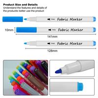 KHY Ensemble de marqueurs textiles à base d'eau 24/30 couleurs, marqueurs d'art effaçables pour vêtements et t-shirts DIY, non toxiques pour enfants et adultes