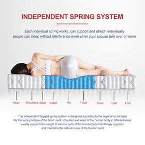 Mobilier de luxe lit double hypoallergénique avec taie d'oreiller matelas enroulable à ressorts ensachés pliable en boîte - Product Image 4