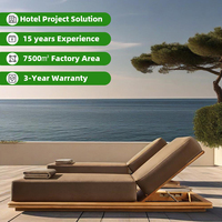 Chaise longue moderne en teck résistante aux UV, lit de plage extérieur, chaises de jardin, mobilier de patio pour piscine, lit de repos inclinable pour hôtel