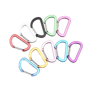 Mousqueton en aluminium anodisé multicolore en forme de D avec ressort, prix de gros direct usine, support ODM OEM, logo personnalisé - Product Image 1