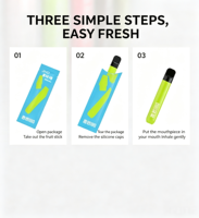 Bâtonnet buccal fruité sans nicotine, emballé individuellement, compact et portable, substitut du tabac pour une utilisation quotidienne relaxante, aide à l'arrêt du tabagisme