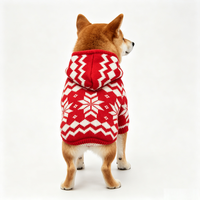 Pull à capuche confortable et luxueux pour chien, tricoté flocon de neige, doublure polaire, vêtements d'hiver pour animaux de compagnie