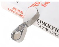 Reading Jewelers' Loupe High Quality Foldable Magnifying Glass with 2 LED Lights Metal Frame Acrylic Lens 21mm