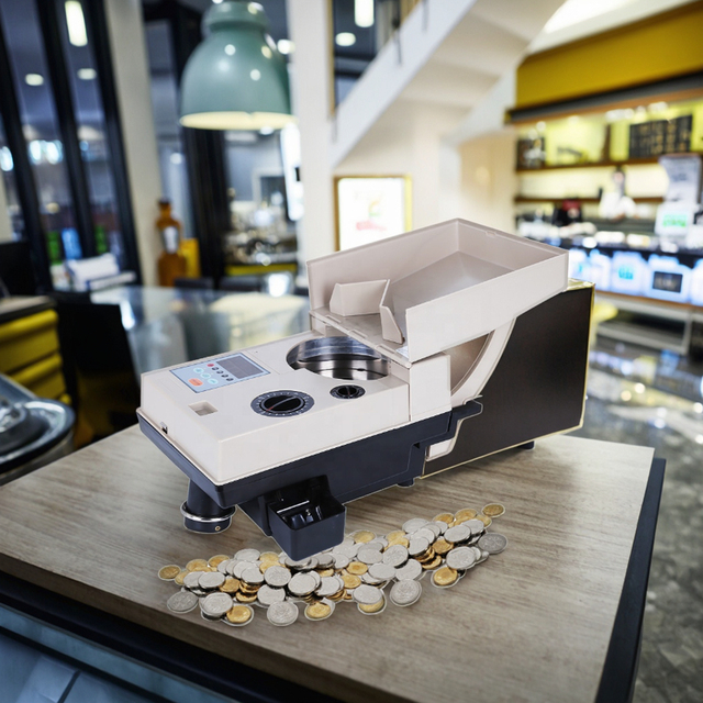 CS-91 Electronic Plastic Coin Counter & Sorter Dispenser Machine with LED Display 2000-Coin Hopper 1-Year Warranty