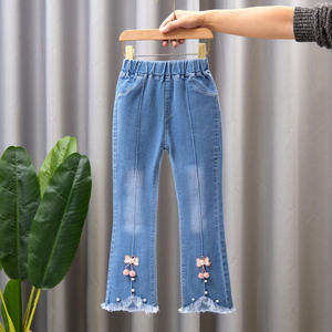 Plus de 15 styles de jeans skinny pour filles, pantalons pour adolescentes, pantalons pour enfants, broderie de dessins animés, pantalons évasés personnalisés pour enfants - Product Image 6