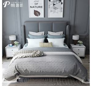 Set di letti in pelle di lusso postmoderno in velluto Vintage Queen Size Set <span class=keywords><strong>letto</strong></span> King Design con testiera alta - Product Image 5