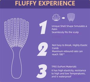 Brosse à cheveux démêlante incurvée en plastique personnalisée, à huit rangées, type pieuvre, pour massage du cuir chevelu, vente en gros - Product Image 2