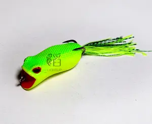 Chất Lượng hàng đầu Bass Lóc Frog Cá Lure Mềm Hollow Body Ếch Cá Thu Hút VỚI móc kép