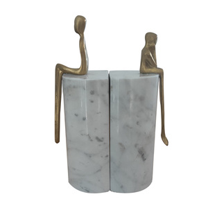 ที่กั้นหนังสือหินอ่อนคาลาคัตต้าสีขาวแบบกำหนดเอง XPIC สำหรับตกแต่งโต๊ะทำงานและชั้นวางของในบ้านสไตล์โมเดิร์น - Product Image 2