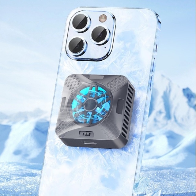 Mobile Phone Cooler ABS Material Magnetic Suction Semiconductor Refrigeration Adjustable Luminous Silent Fan
