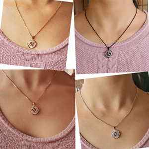 Stainless Steel Cubic Zirconia Diamond 26 Alphabet Letter <strong>Charm</strong> Pendant <strong>Necklaces</strong> A-Z <strong>Initial</strong> <strong>Charm</strong> Chain <strong>Necklace</strong> for Women - Product Image 3