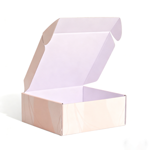 Imballaggio Personalizzato Ecologico in Cartone Ondulato Riciclato UV Rosa per Spedizioni Postali di Prodotti Skincare - Product Image 2